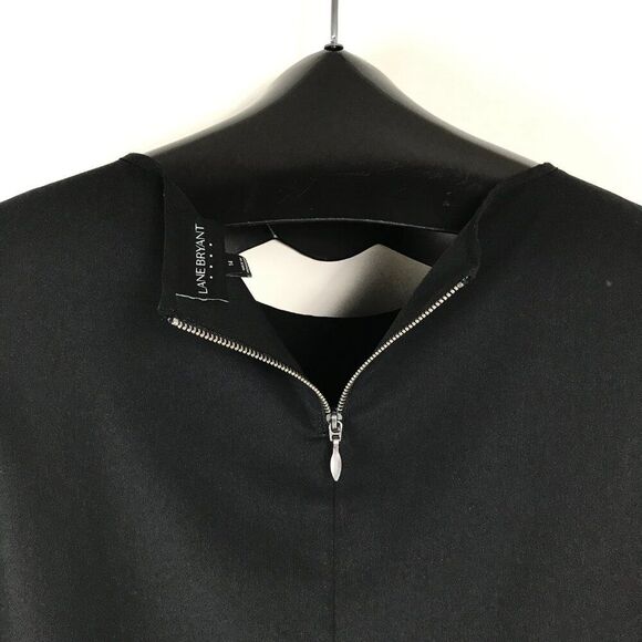 Lane Bryant Tiered Tunic Blouse Women's Plus Size 14 Black Lined Career Holiday - Picture 7 of 12